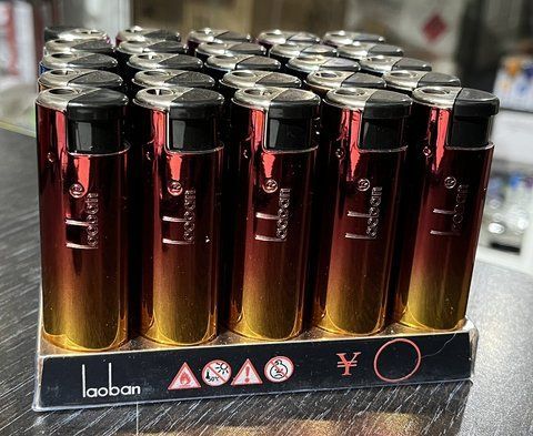 Турбо запальничка Laoban 806 металева JET форсунка 25 шт. у блоці LIGHT-019 фото